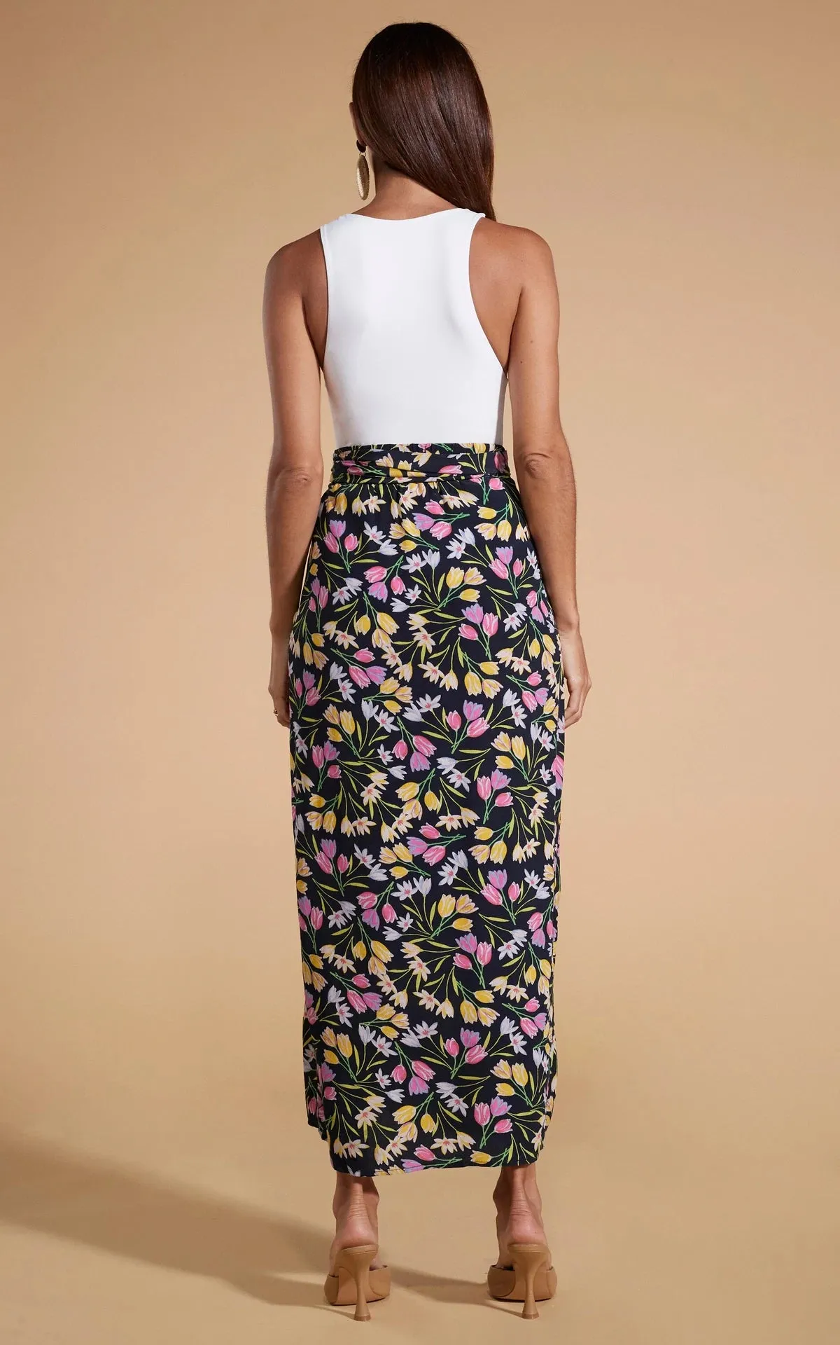 Whitney Maxi Wrap Skirt (Citrus Tulip)