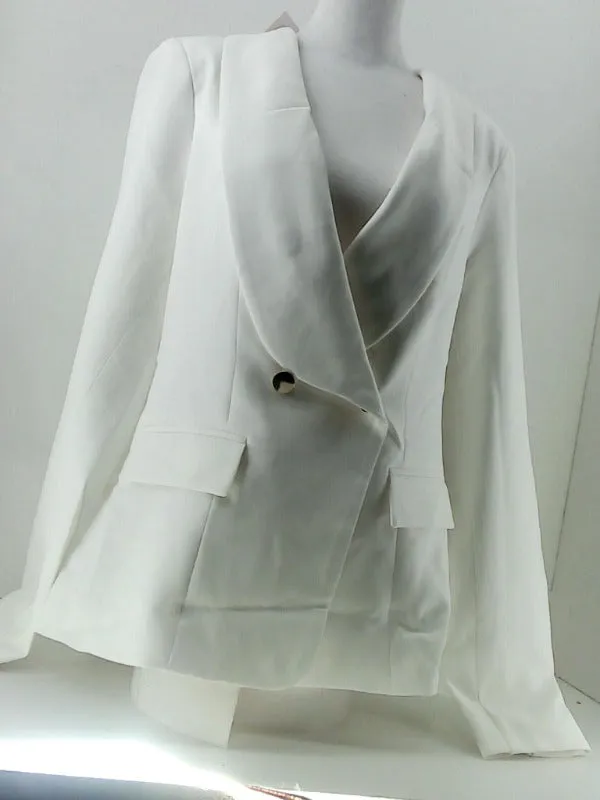 Women's Antique White Double Breasted Blazer Medium