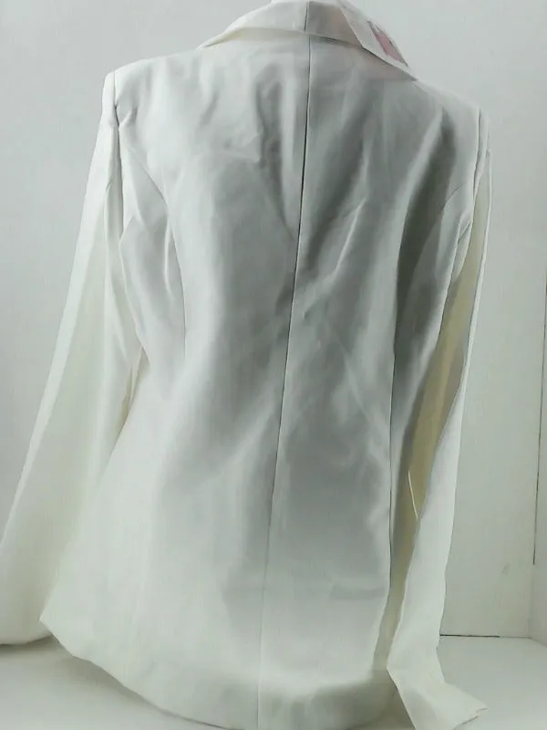 Women's Antique White Double Breasted Blazer Medium