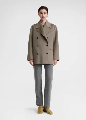 Wool doublé peacoat concrete